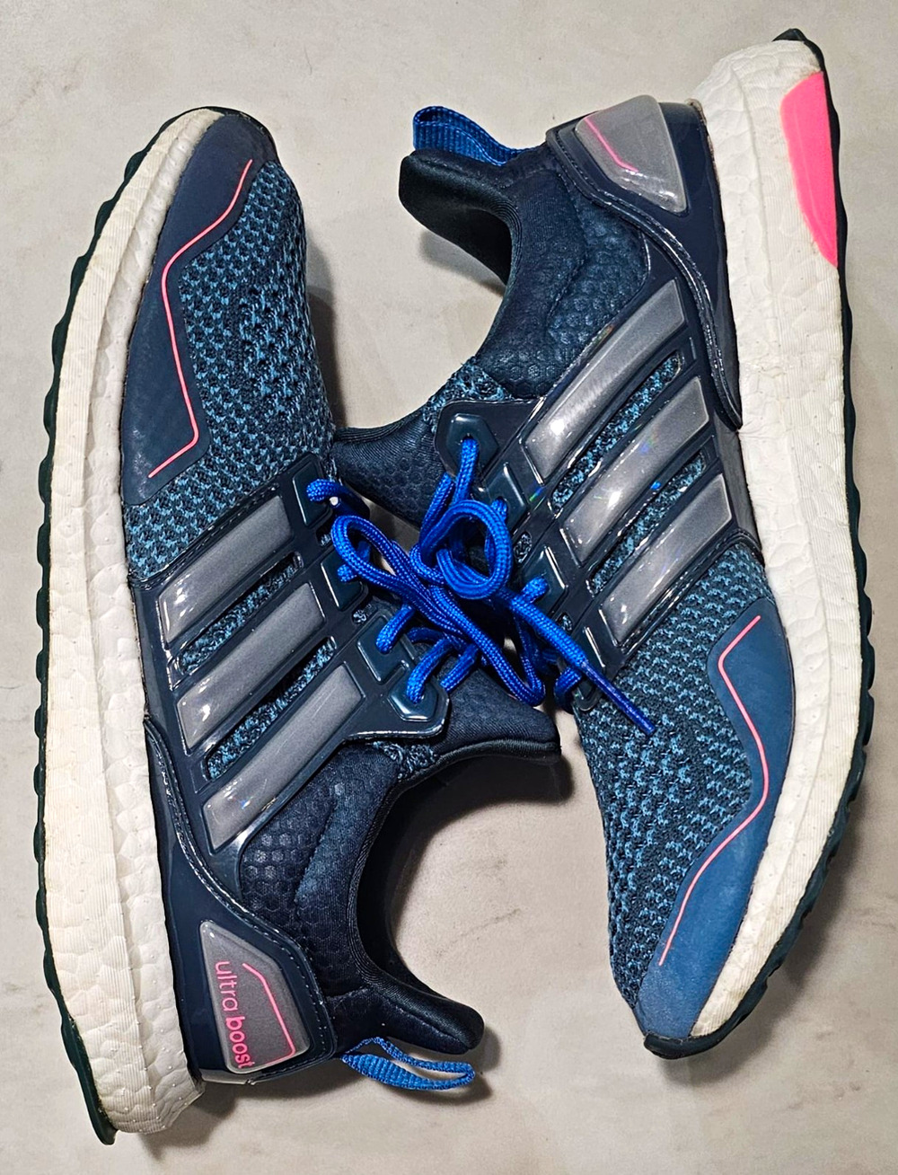 Adidas Ultra Boost Women's Running Shoes Navy Pink Sz 8
